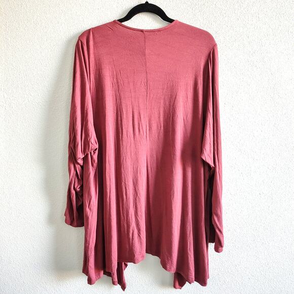 Torrid Plus Size 4X 26 Super Soft Knit Mauve Open Front Long Sleeve Cardigan - Picture 7 of 7